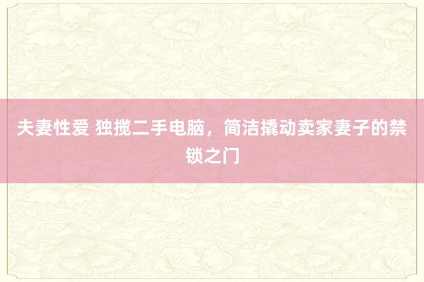夫妻性爱 独揽二手电脑,简洁撬动卖家妻子的禁锁之门