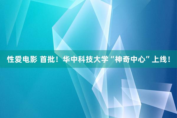 性爱电影 首批!华中科技大学“神奇中心”上线!