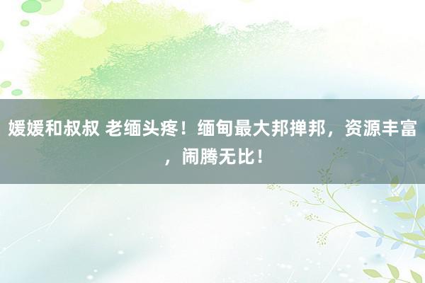 媛媛和叔叔 老缅头疼!缅甸最大邦掸邦,资源丰富,闹腾无比!