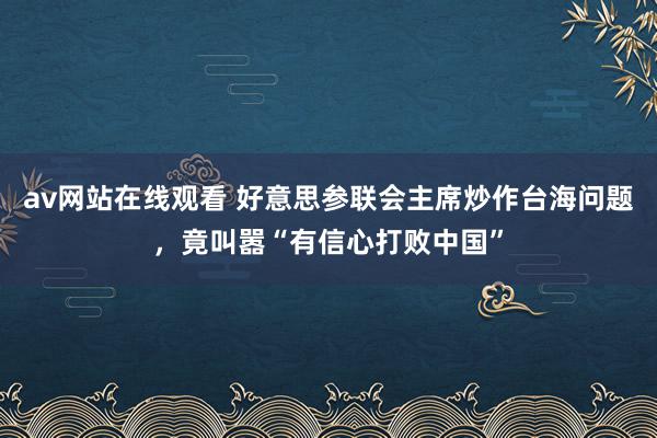 av网站在线观看 好意思参联会主席炒作台海问题,竟叫嚣“有信心打败中国”