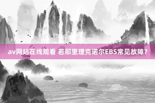 av网站在线观看 若那里理克诺尔EBS常见故障?