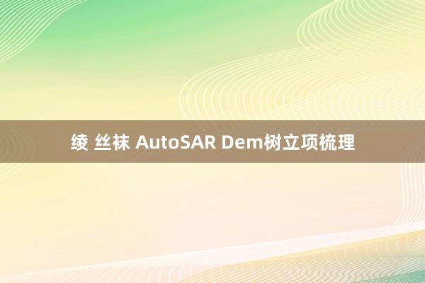绫 丝袜 AutoSAR Dem树立项梳理